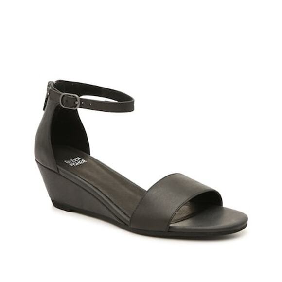 Eileen Fisher black Mara Wedge Sandal size 9.5 - Picture 1 of 11